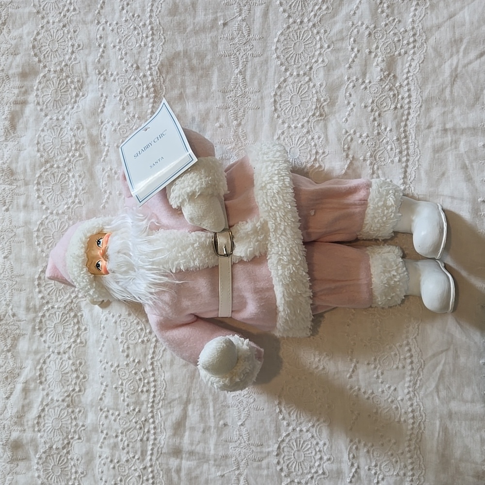 NWT Shabby Chic Pink Santa